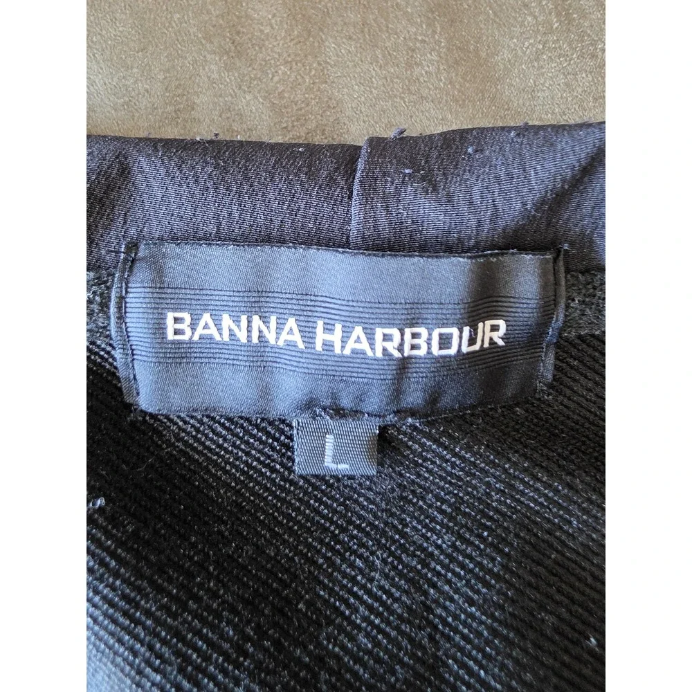 Banna Harbour Open Hoodie Men L Black Pullover Sweatshirt Casual Athleisure